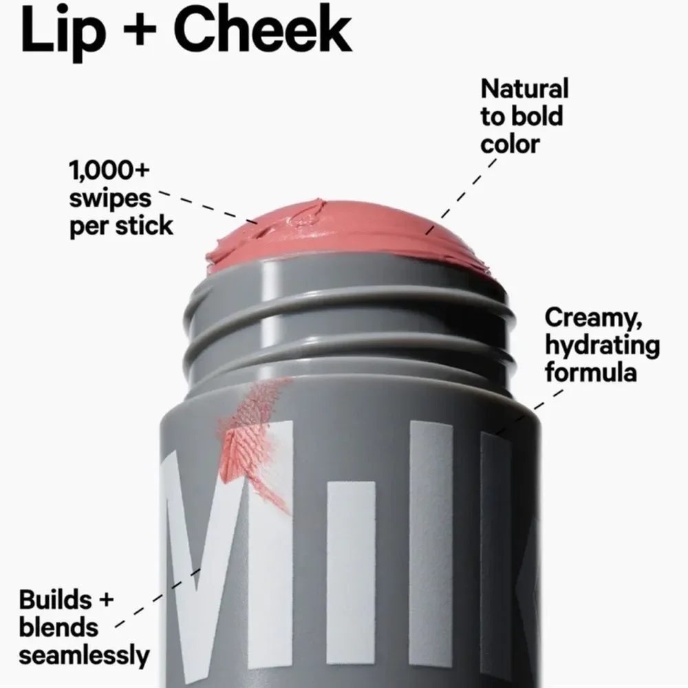 🌻 Milk Makeup PERK Coral w shimmer Lip + Cheek Cream Color New FullSz
